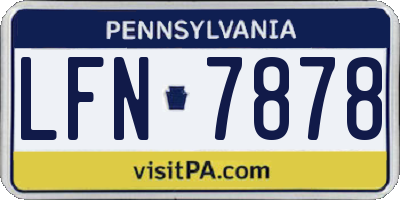 PA license plate LFN7878