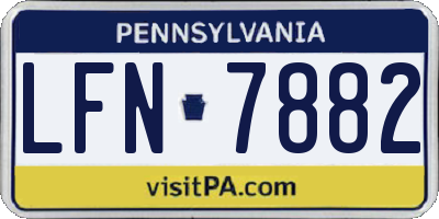 PA license plate LFN7882