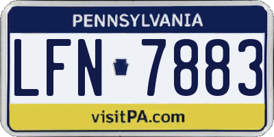 PA license plate LFN7883