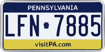PA license plate LFN7885