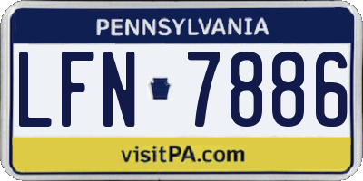 PA license plate LFN7886