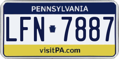 PA license plate LFN7887