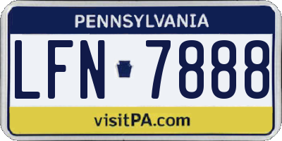 PA license plate LFN7888