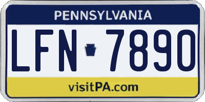 PA license plate LFN7890