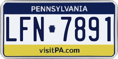 PA license plate LFN7891