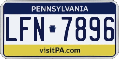 PA license plate LFN7896