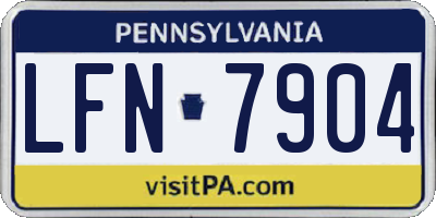 PA license plate LFN7904