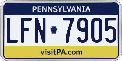 PA license plate LFN7905