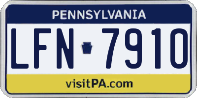 PA license plate LFN7910