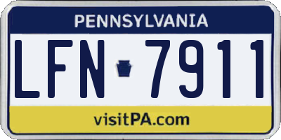 PA license plate LFN7911