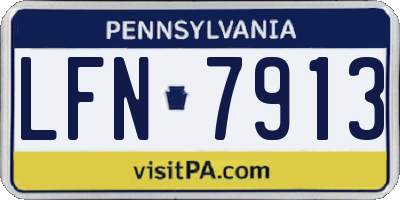 PA license plate LFN7913