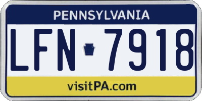 PA license plate LFN7918
