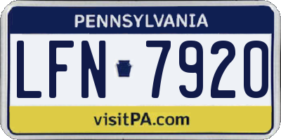 PA license plate LFN7920