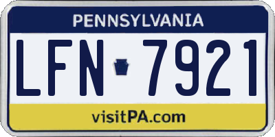 PA license plate LFN7921