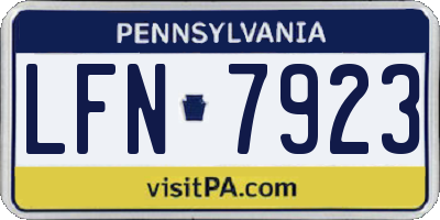 PA license plate LFN7923