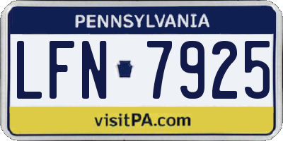 PA license plate LFN7925