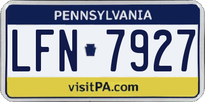 PA license plate LFN7927