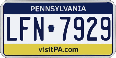 PA license plate LFN7929