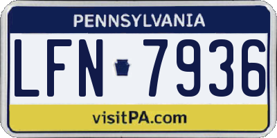 PA license plate LFN7936