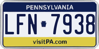 PA license plate LFN7938