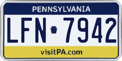 PA license plate LFN7942