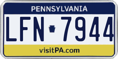 PA license plate LFN7944