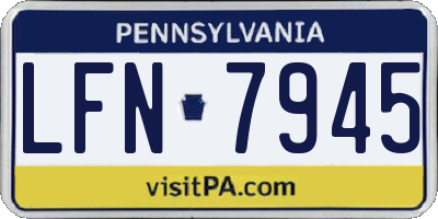 PA license plate LFN7945