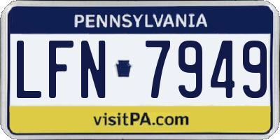 PA license plate LFN7949