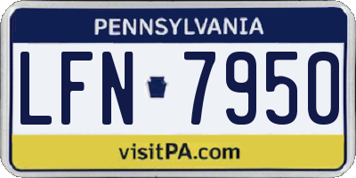 PA license plate LFN7950