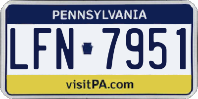 PA license plate LFN7951