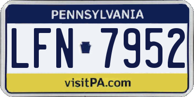 PA license plate LFN7952