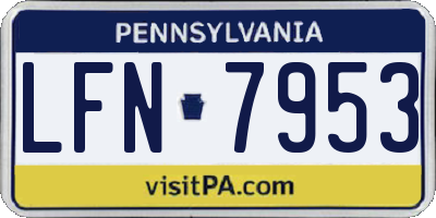 PA license plate LFN7953