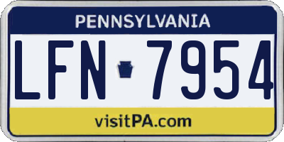 PA license plate LFN7954