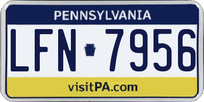 PA license plate LFN7956