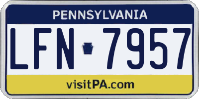 PA license plate LFN7957