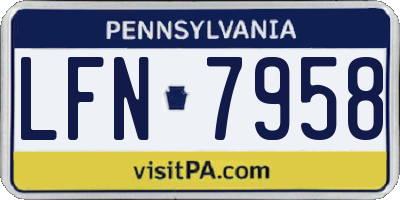 PA license plate LFN7958
