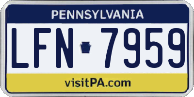 PA license plate LFN7959