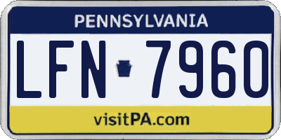 PA license plate LFN7960