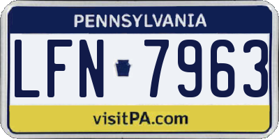PA license plate LFN7963