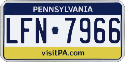 PA license plate LFN7966