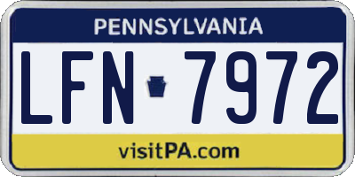 PA license plate LFN7972