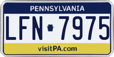PA license plate LFN7975
