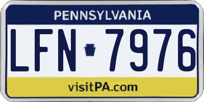 PA license plate LFN7976