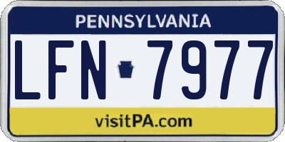 PA license plate LFN7977