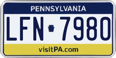 PA license plate LFN7980