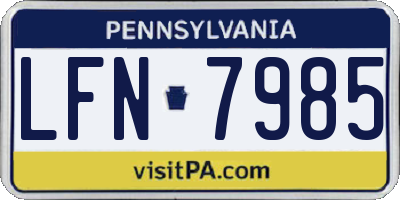 PA license plate LFN7985
