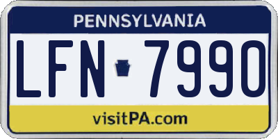PA license plate LFN7990
