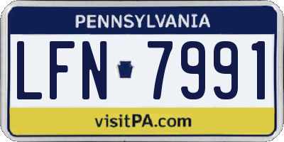 PA license plate LFN7991