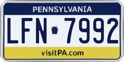 PA license plate LFN7992