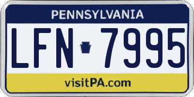 PA license plate LFN7995